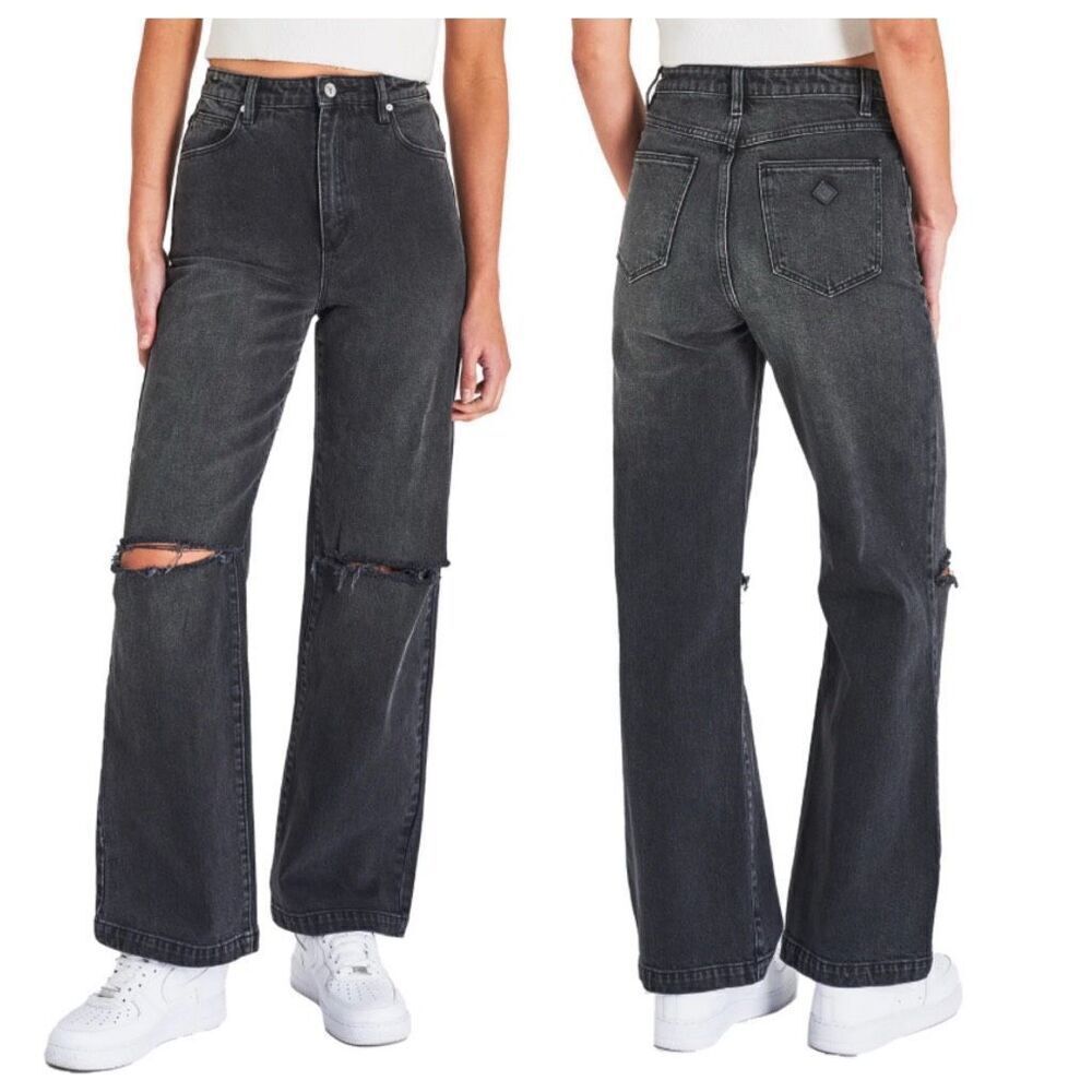 Abrand Jeans A 94 High & Wide Rip Denim Jeans in Cindy Size 28